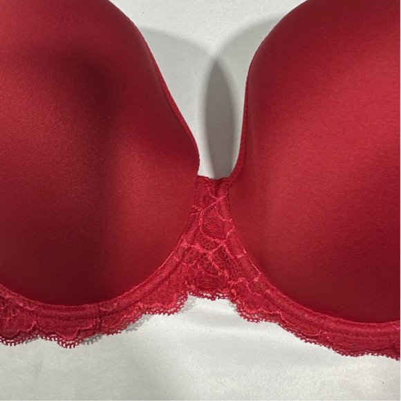 NWT $110 Simone Perele [ 32F ] Andora 3D Molded Underwire Bra Red #6217 - Picture 4 of 9